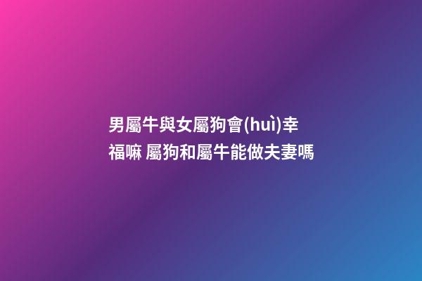 男屬牛與女屬狗會(huì)幸福嘛 屬狗和屬牛能做夫妻嗎